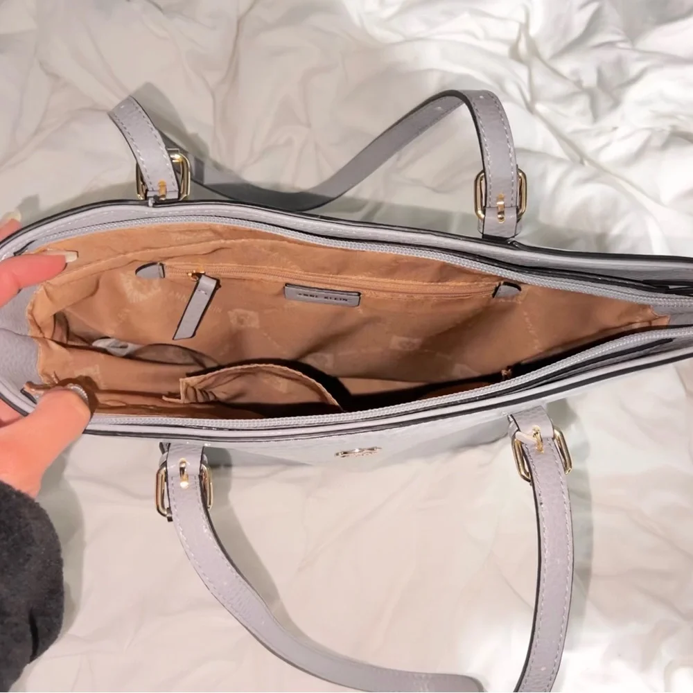 Anne Klein Light Blue Alligator Skin Tote Bag - Picture 2 of 2